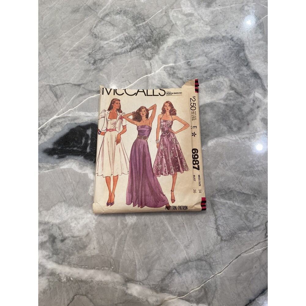 McCalls Vintage Cut Misses Jacket and Dress Size 14 Pattern No 6987